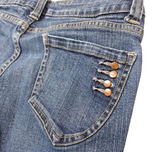 Chor Size 9 Y2K Inspired Medium Blue Straight Leg Jeans Decorative Back Pockets